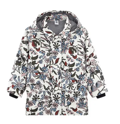 Petit Bateau CIRE Winter Raincoats Imprime Pink