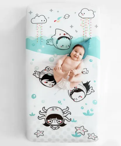 Rookie Humans Organic Crib Sheet - Dive in
