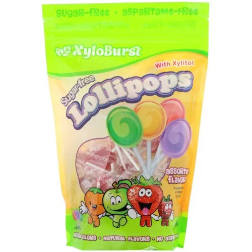 XyloBurst Lollipops Sugar Free with Xylitol Assorted Flavors 50Lollipops