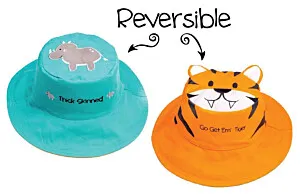 FlapJackKids Kid's Sun Hat Rhino/Tiger Large (4-6 Years)