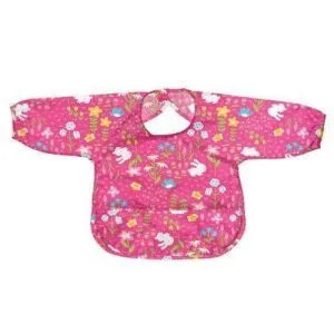 Green Sprouts Easy Wear Long Sleeve Bib - Pink Wildflowers 12-24 Months