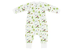Nest Designs Bamboo Jersey One-Piece Zip Footless Sleeper- Eric Carle Garden Flight 2T-3T