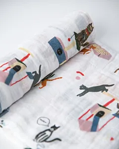 Little Unicorn Cotton Muslin Swaddle Single Meow