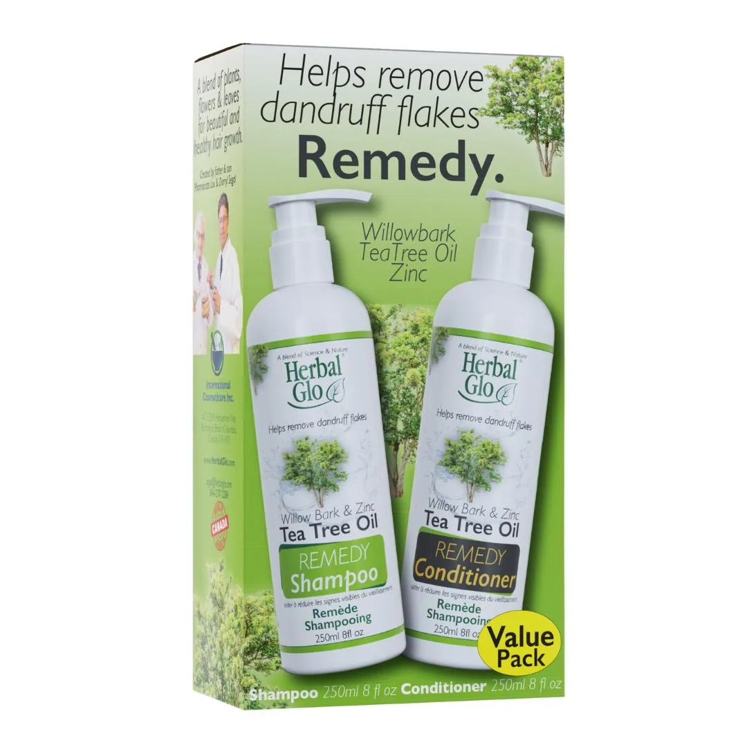 Herbal Glo Remedy Shampoo & Conditioner - Tea Tree Oil 2x250ml (VALUE PACK)