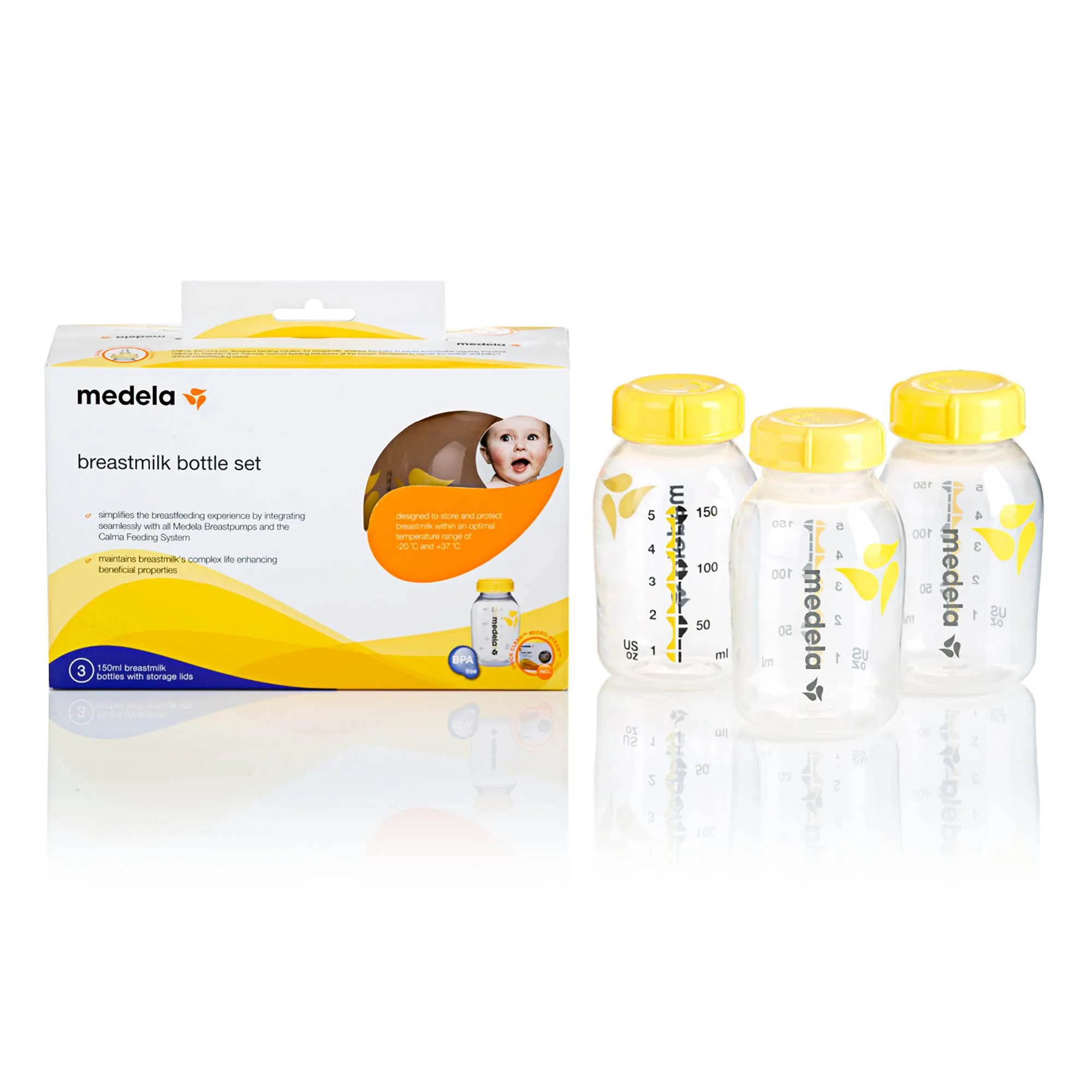 Medela 150ml Breastmilk Bottle Set 3 Pack