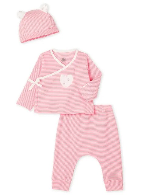 Petit Bateau Ensemble Sleepsuit 4 Pieces Gift Set Pink