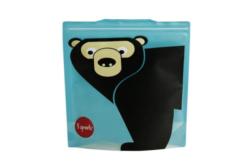 3 Sprouts Sandwich Bags - Bear Teal 2 Pack