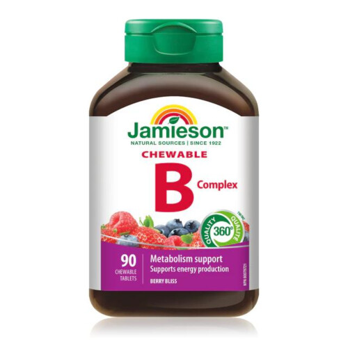 Jamieson Vitamin B Complex Chewable Berry Bliss 90 Tablets