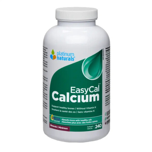 Platinum Naturals Easycal Calcium Minerals Without Vitamin K 240 Softgels @