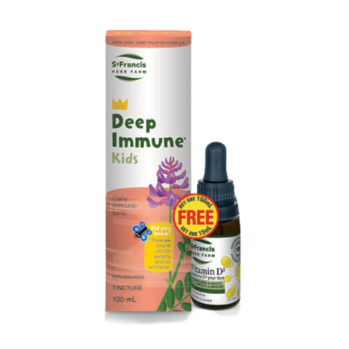 St. Francis Herb Farm Deep Immune Kids 100ml + Vitamin D 15ml (BonusPack)
