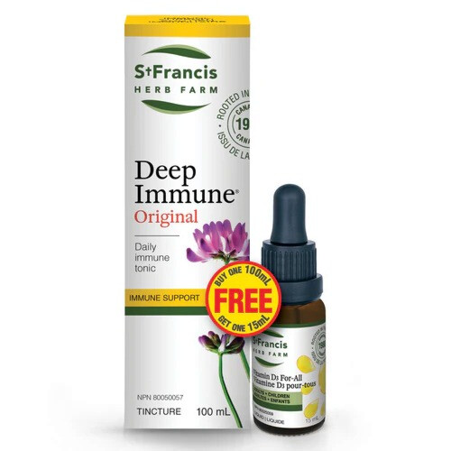 St. Francis Herb Farm Deep Immune Original 100ml + Vitamin D 15ml (BonusPack)