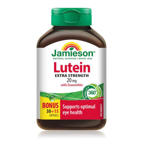 Jamieson Lutein Extra Strength 20 mg 30+15 Capsules