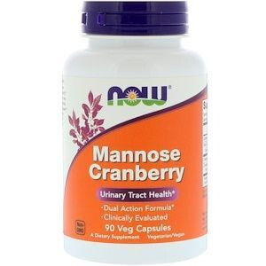 Now Mannose Cranberry 700mg 90 Capsules